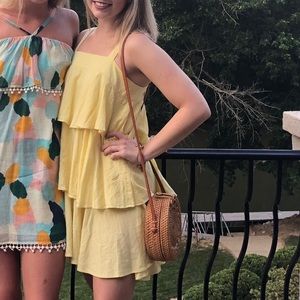 Yellow ruffle dress